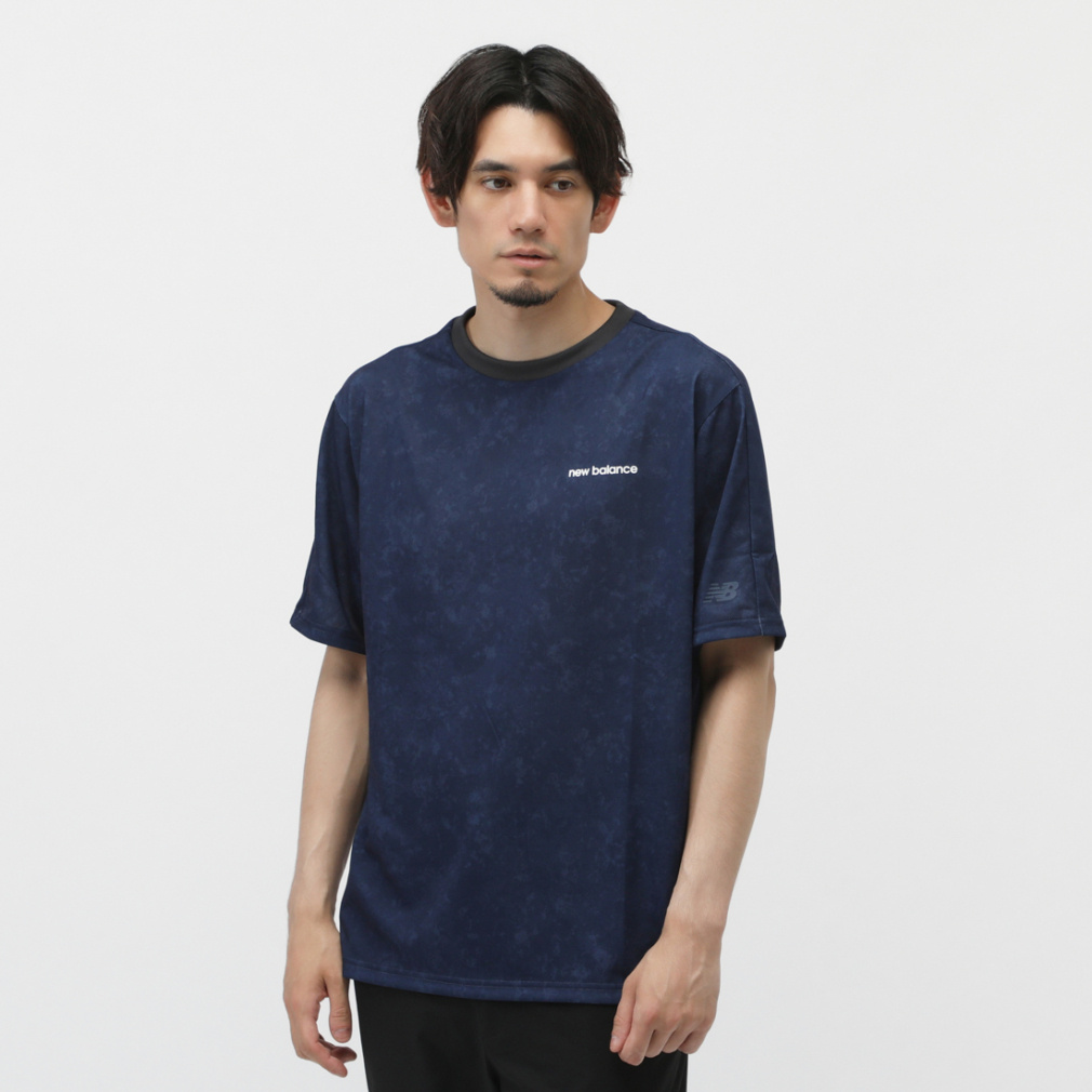 プリントオーバーサイズTシャツ(ネイビー-S　メンズ)