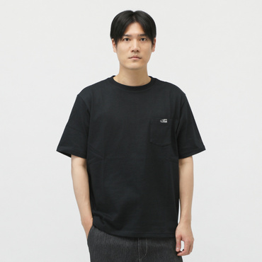 THE CITY シューパッチリラックスTシャツ(ブラック-S　メンズ)