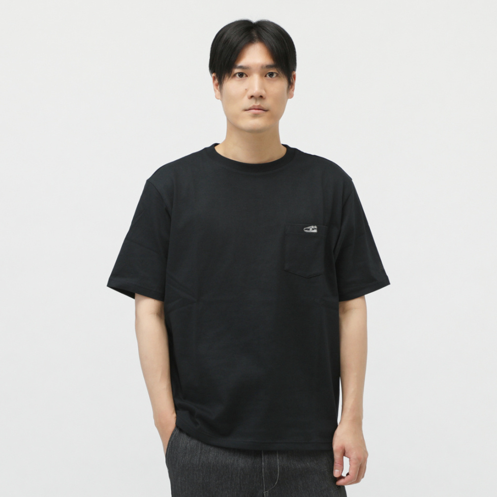 THE CITY シューパッチリラックスTシャツ(ブラック-S　メンズ)