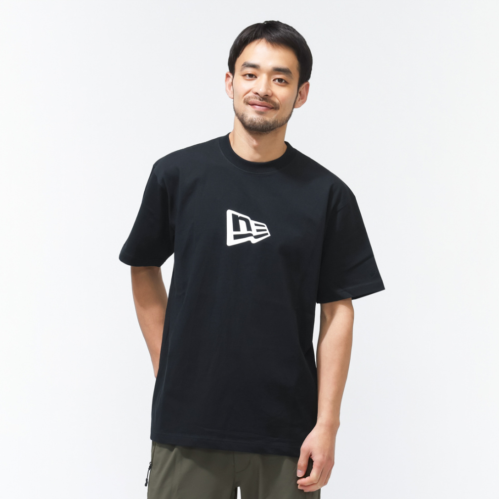ニューエラ メンズ 半袖 Tシャツ SS CT TEE FLAG LOGO MID BLK 261