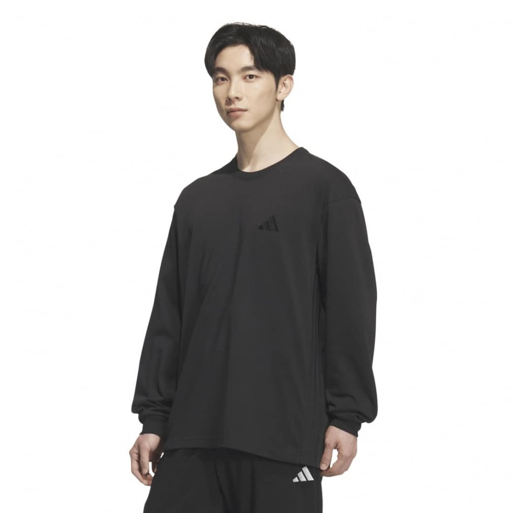 アディダス メンズ 長袖Tシャツ ルーズフィットデニムルック ツイル
