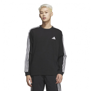 エッセンシャルズ プラス ルーズフィット スリーストライプス 長袖Tシャツ
