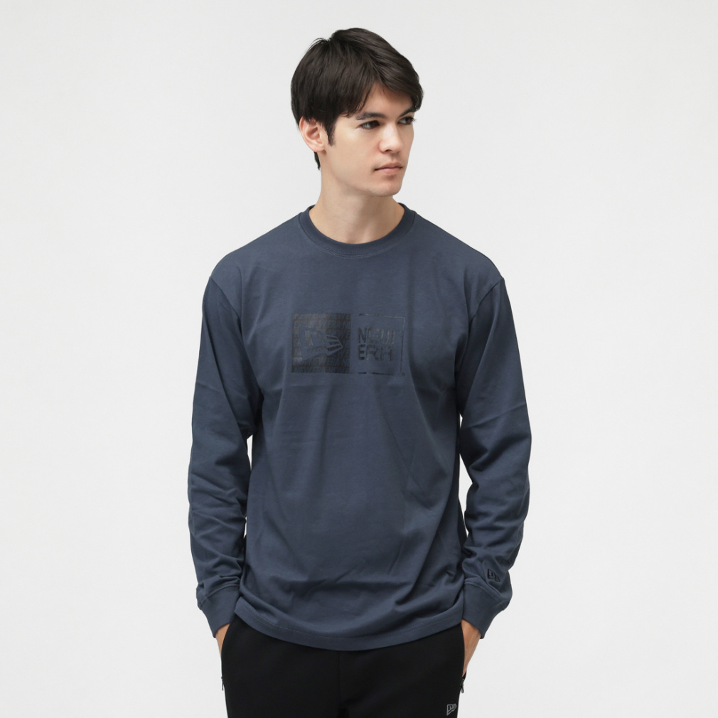 ニューエラ メンズ 長袖 Tシャツ LS CT TEE BOX PATTERN SGRY 14682714
