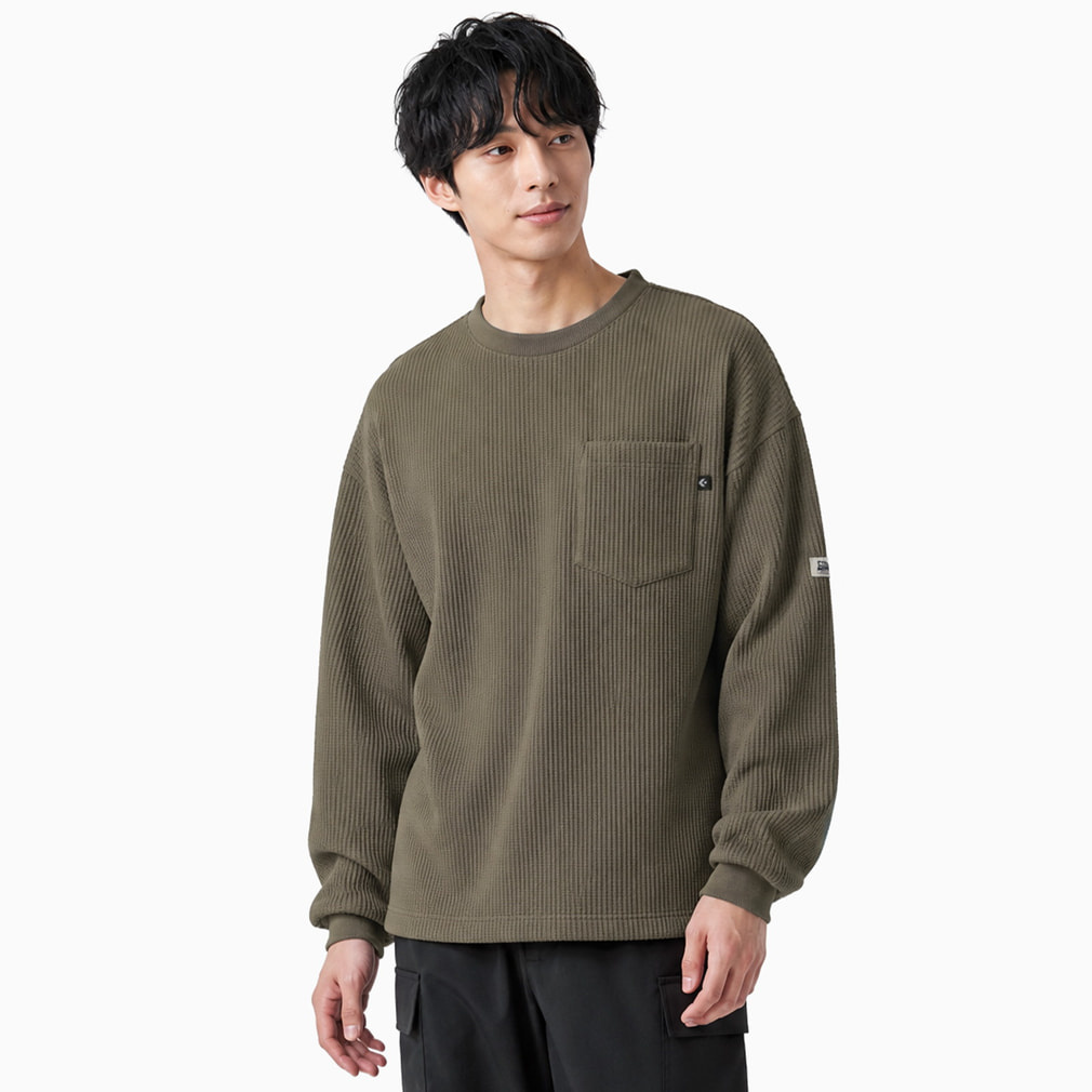 コンバース メンズ 長袖 Tシャツ シンセティックワッフル クルートップ