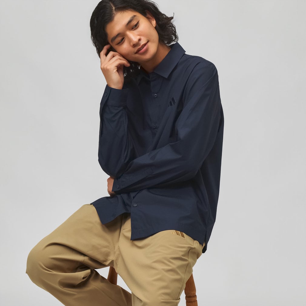 春夏の服 アディダス メンズ 長袖 シャツ LUXFLOW ALPHA 長袖 カジュアル シャツ