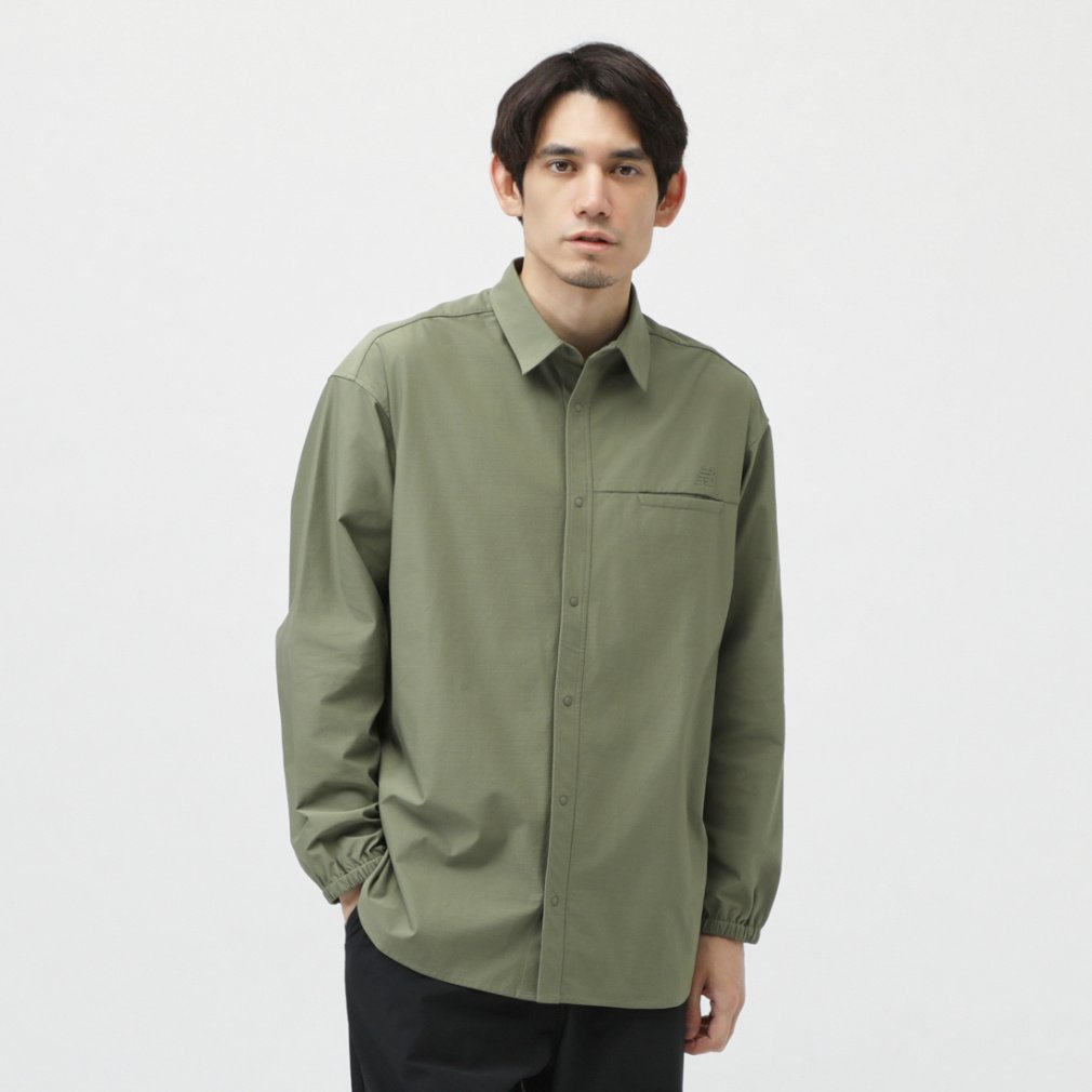 Drakes オリーブグリーン シャツジャケット Olive Cotton Blouson Jacket – Drakes