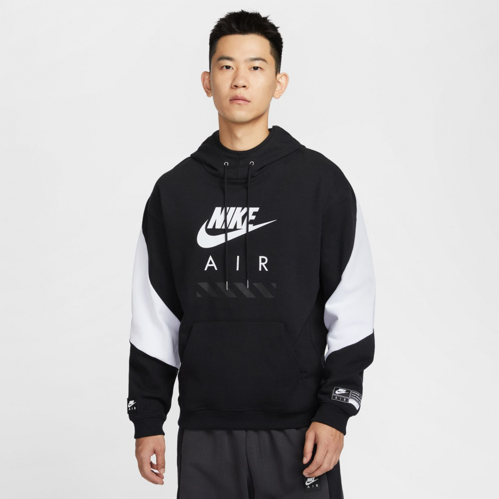 エア フリース プルオーバー L/S フーディ BFT(ブラック-S　メンズ)