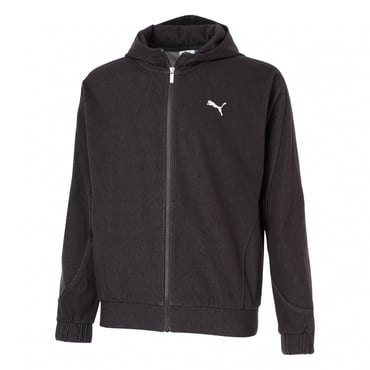 デニムライク フーデッドジャケット