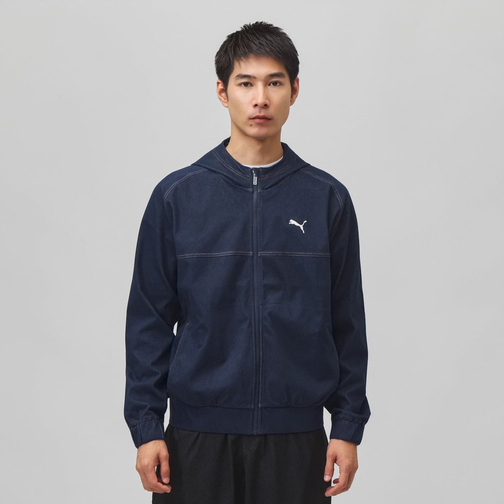 ESS DENIMLIKE HOODIE JKT(ネイビー-S)