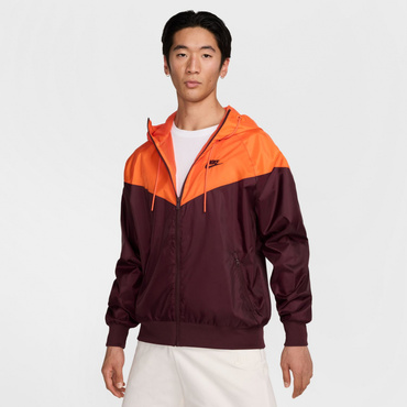 NSW HE WR ウーブン フーディ ジャケット(バーガンディ×オレンジ-S)