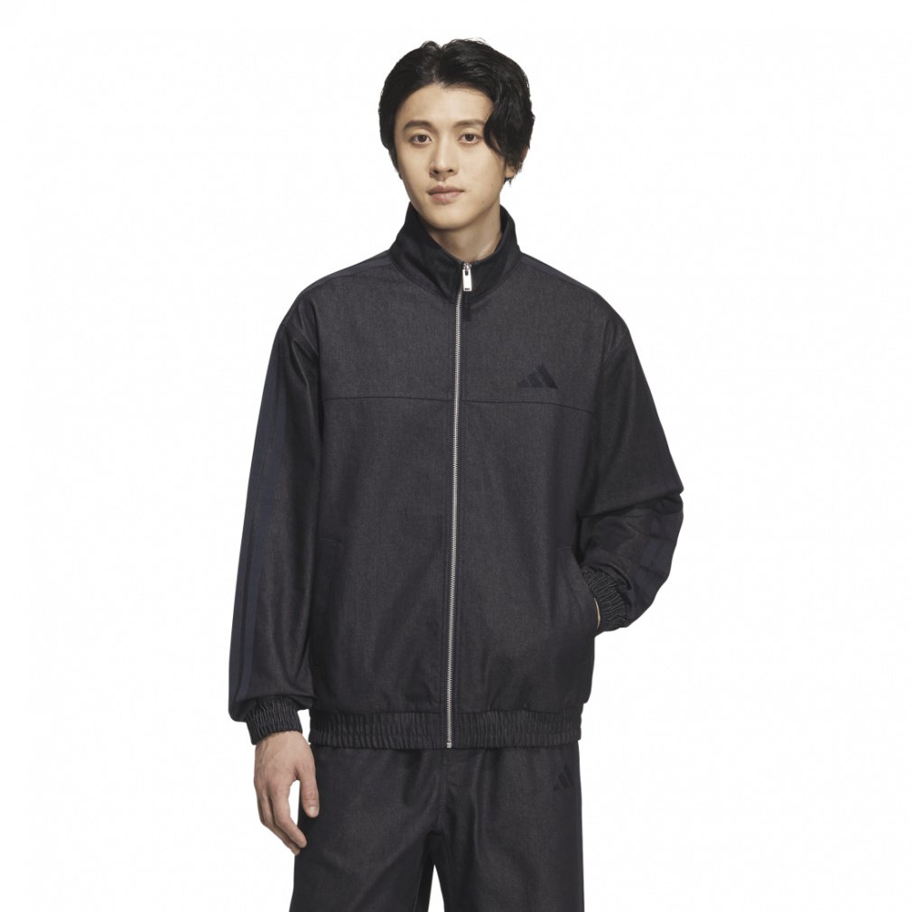 アディダス メンズ ウェア レギュラーフィット デニム トラックトップ