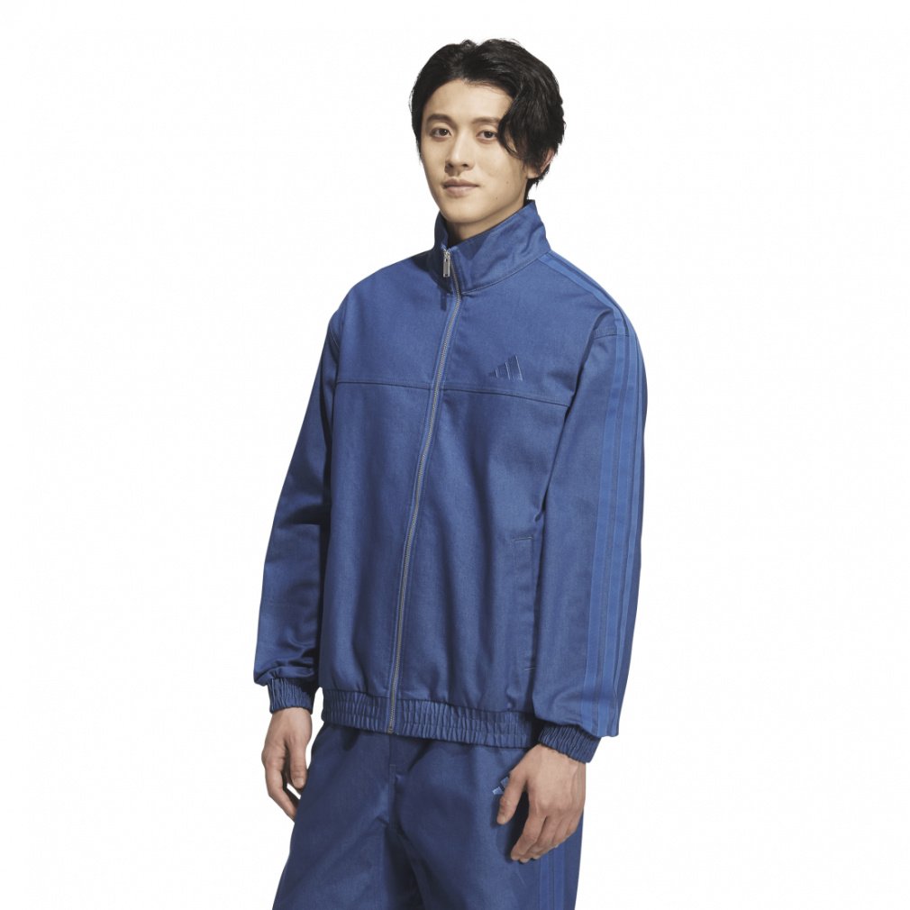 アディダス メンズ ウェア レギュラーフィット デニム トラックトップ