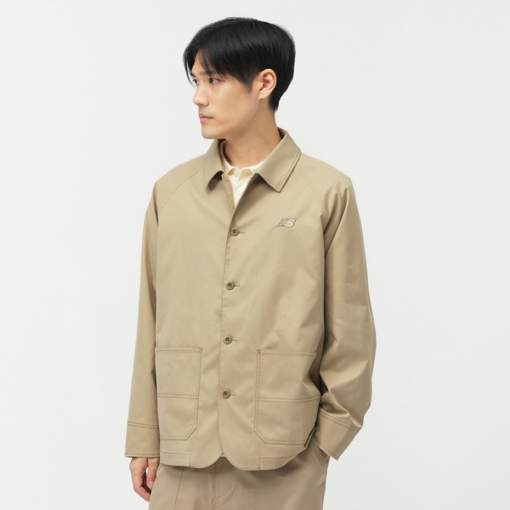 THE CITY チノスタイルユーティリティージャケット(ベージュ-S)