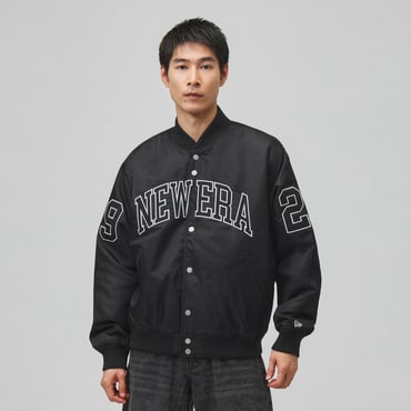 NYLON VARSITY JACKET NEW ERA BLK