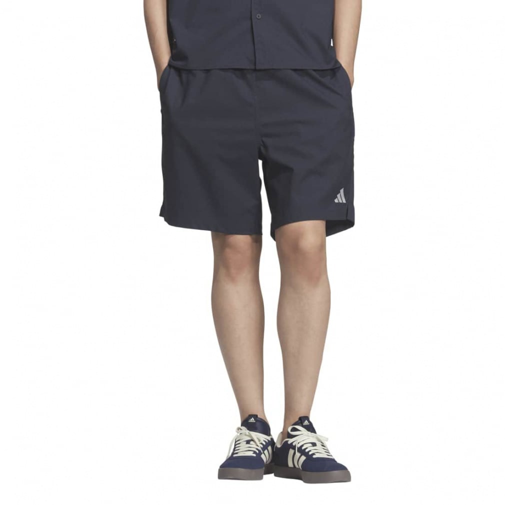 デニムルック ツイル ルーズフィット ショーツ(ネイビー-S)