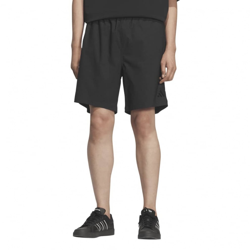 デニムルック ツイル ルーズフィット ショーツ(ブラック-S)