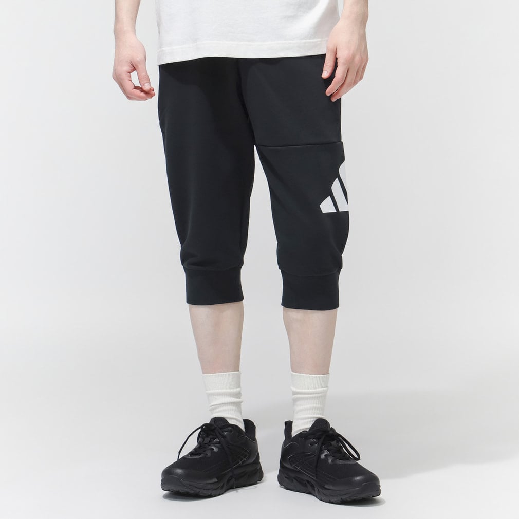 マストハブ レギュラーフィット フレンチテリー カフ付き裾 7分丈パンツ(ブラック-S)