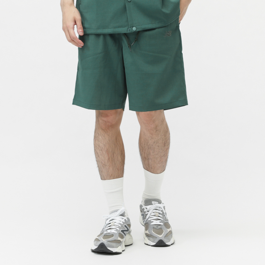 リネンスタイルウーブンショーツ 8.5インチ(ディープグリン-S)