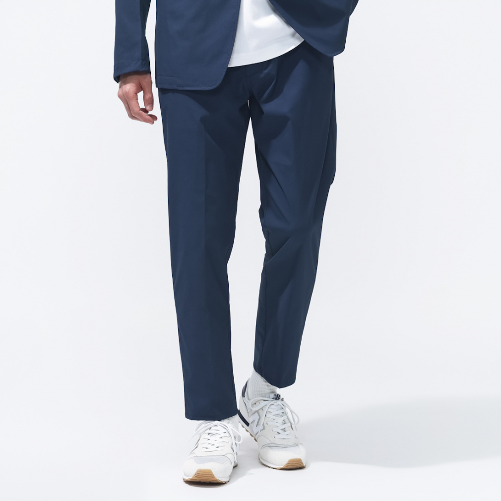 THE CITY シーズナルスリムテーパードパンツ(ネイビー-S)