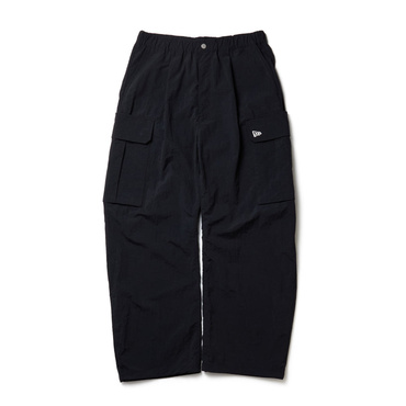 NYLON CURVED CARGO PANTS BLK
