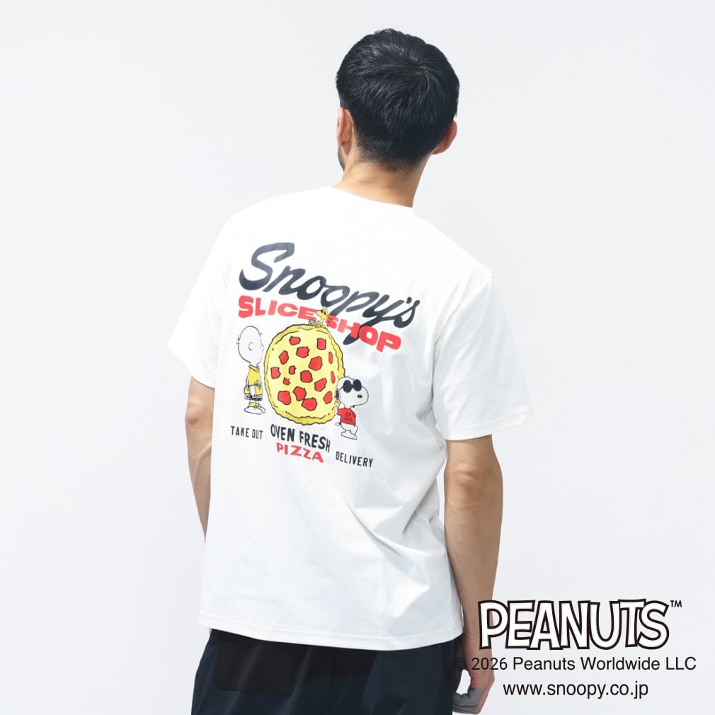 ピーナッツ スヌーピー メンズ 半袖 Tシャツ グラフィックTシャツ ピザ