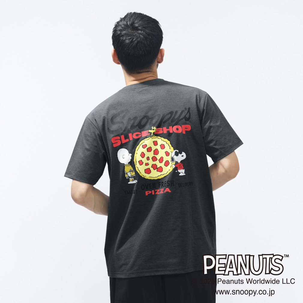 ピーナッツ スヌーピー メンズ 半袖 Tシャツ グラフィックTシャツ ピザ