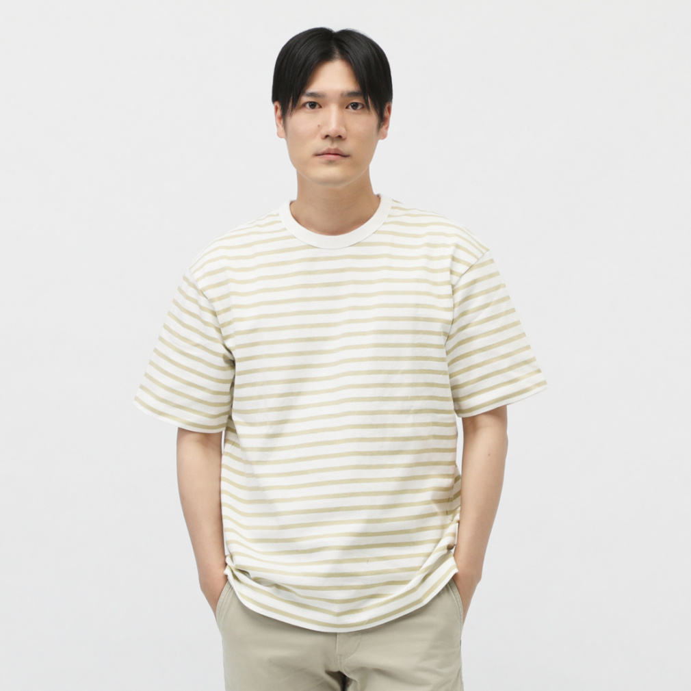 playhour ボーダーTシャツ セール】 プリントボーダー 5分袖Tシャツ （Tシャツ