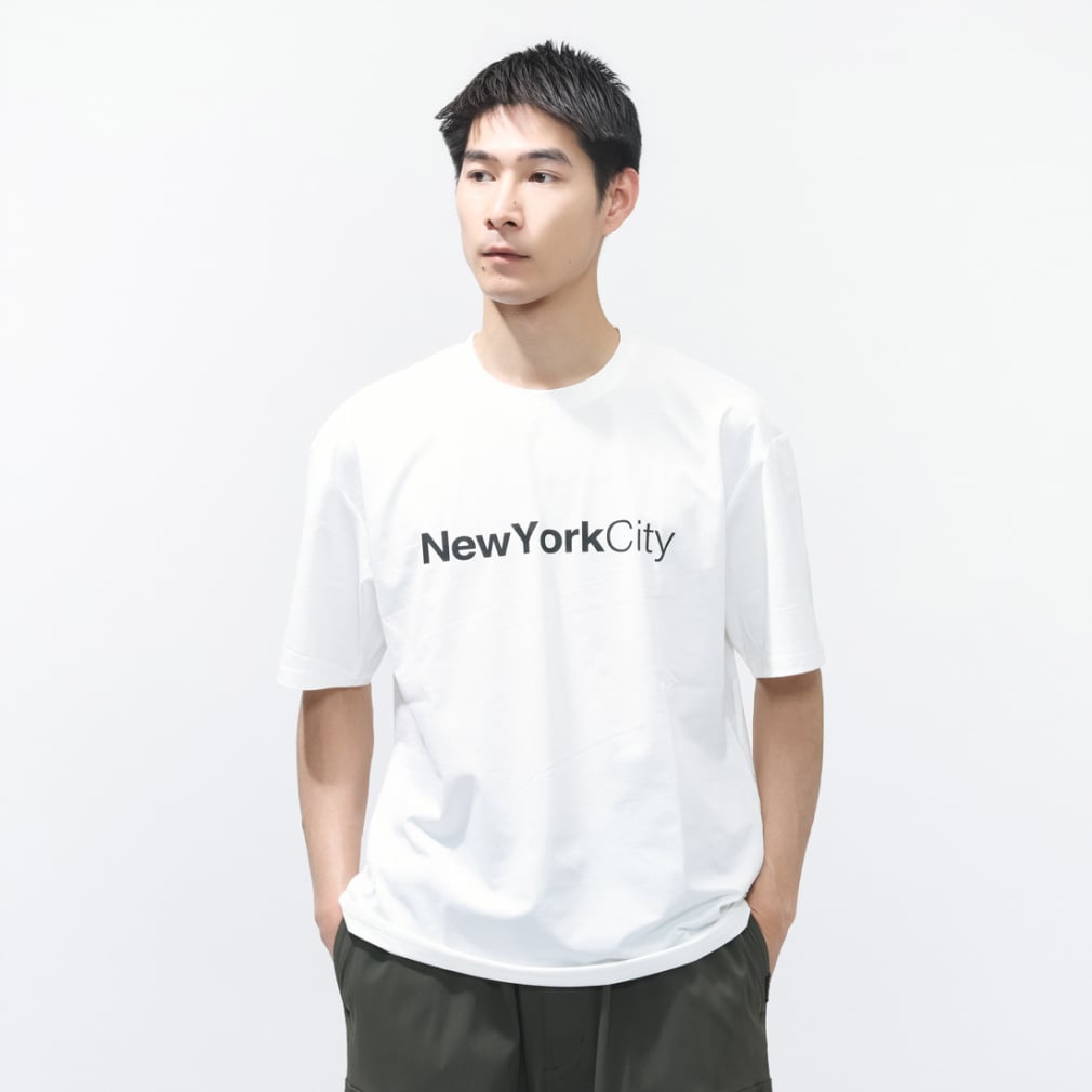 UVカットTシャツ NYCセンターロゴ(ホワイト-S)