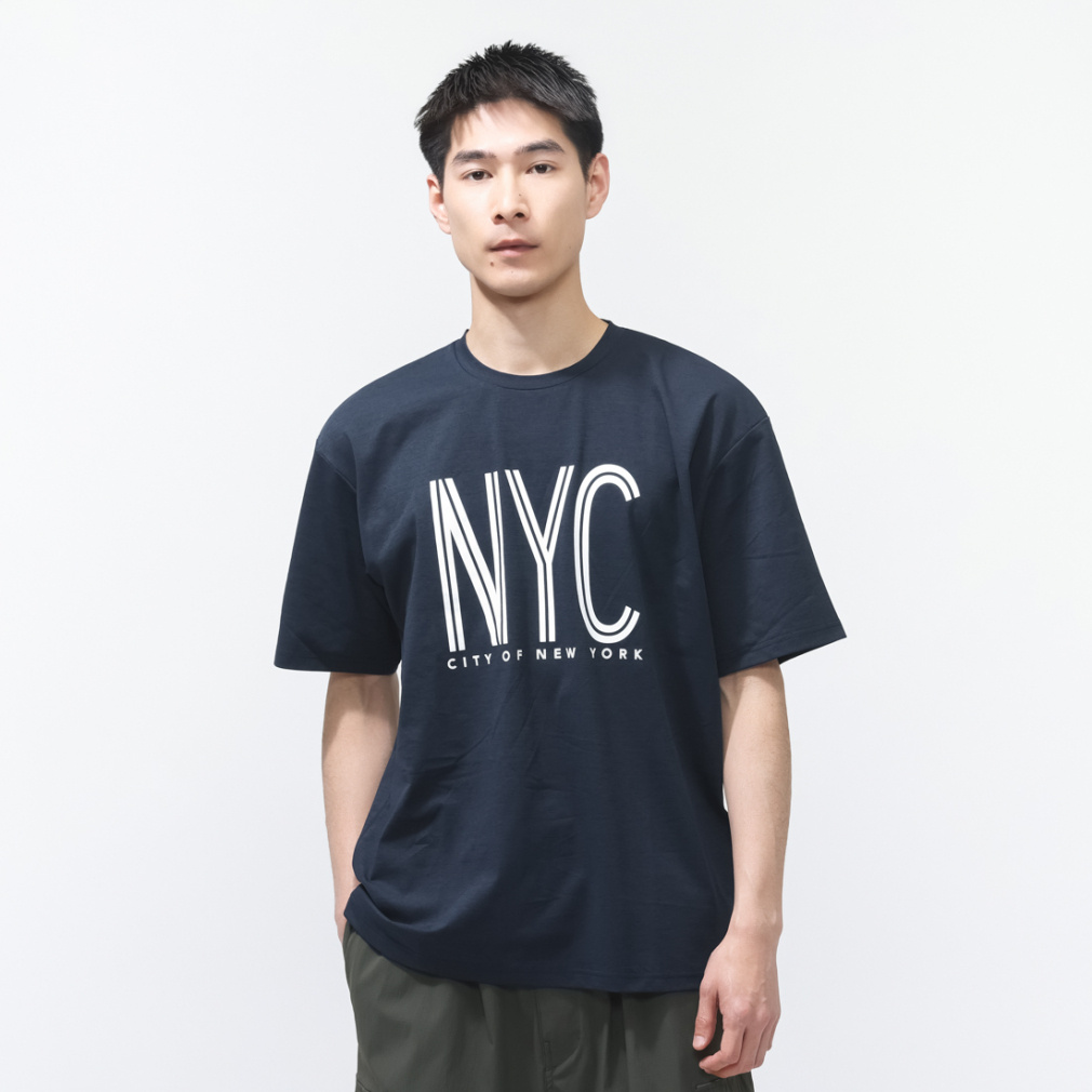 UVカットTシャツ NYCセンターロゴ(ネイビー-S)