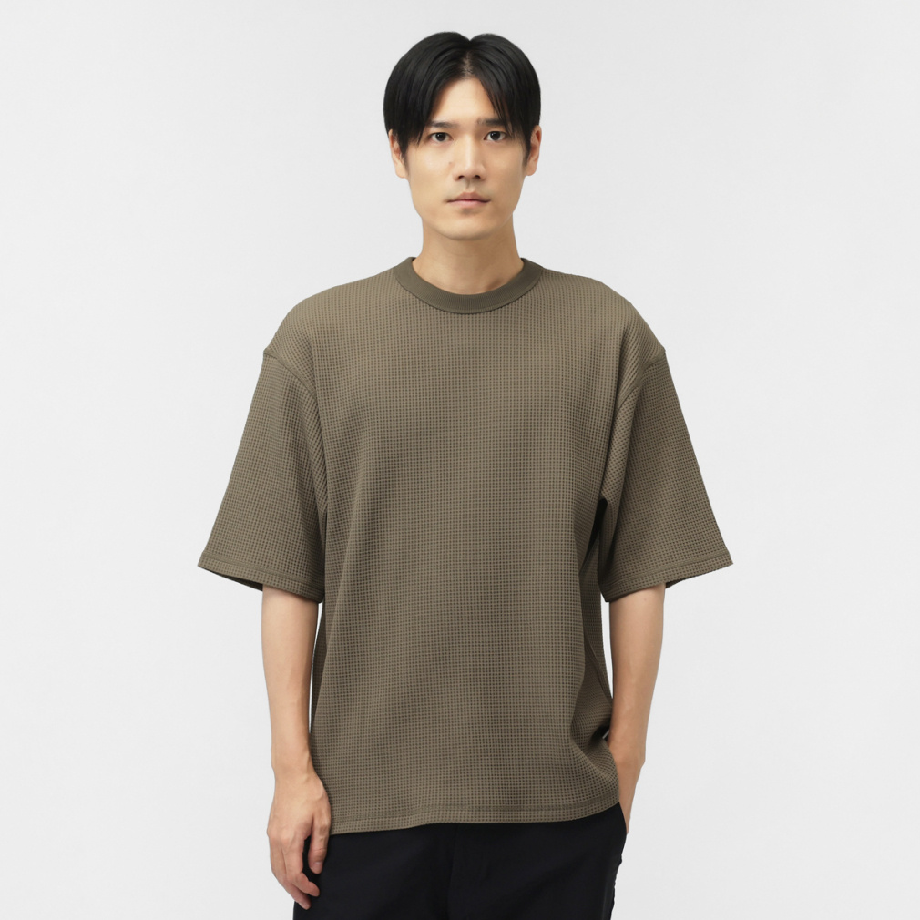 ティゴラ メンズ 半袖 Tシャツ ワッフル5分袖Tシャツ TR-9C1715TS