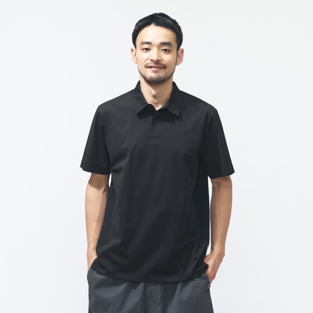 ライトウェイトポロシャツ(ブラック-S)