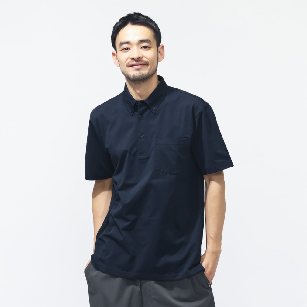 ストレッチポロシャツ SOLOTEX(R)使用(ネイビー-S)