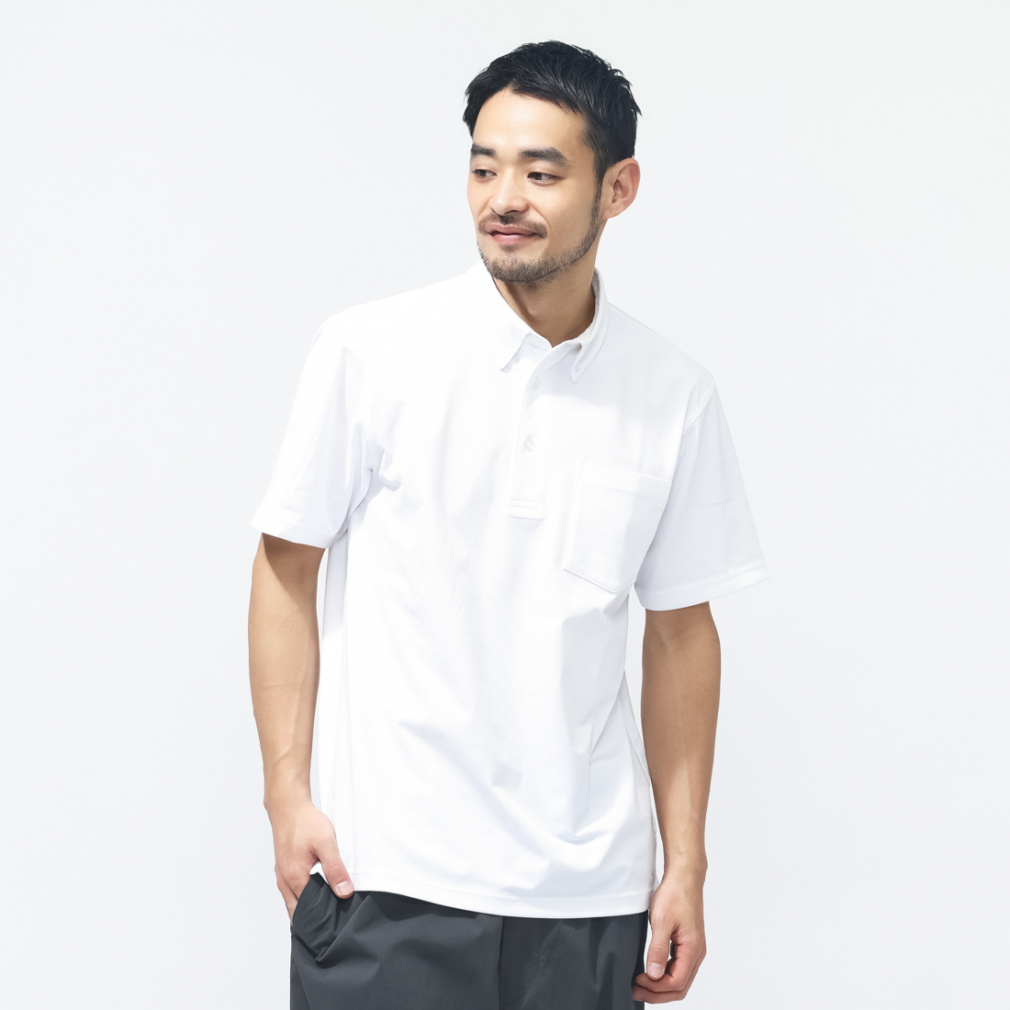 ストレッチポロシャツ SOLOTEX(R)使用(ホワイト-S)