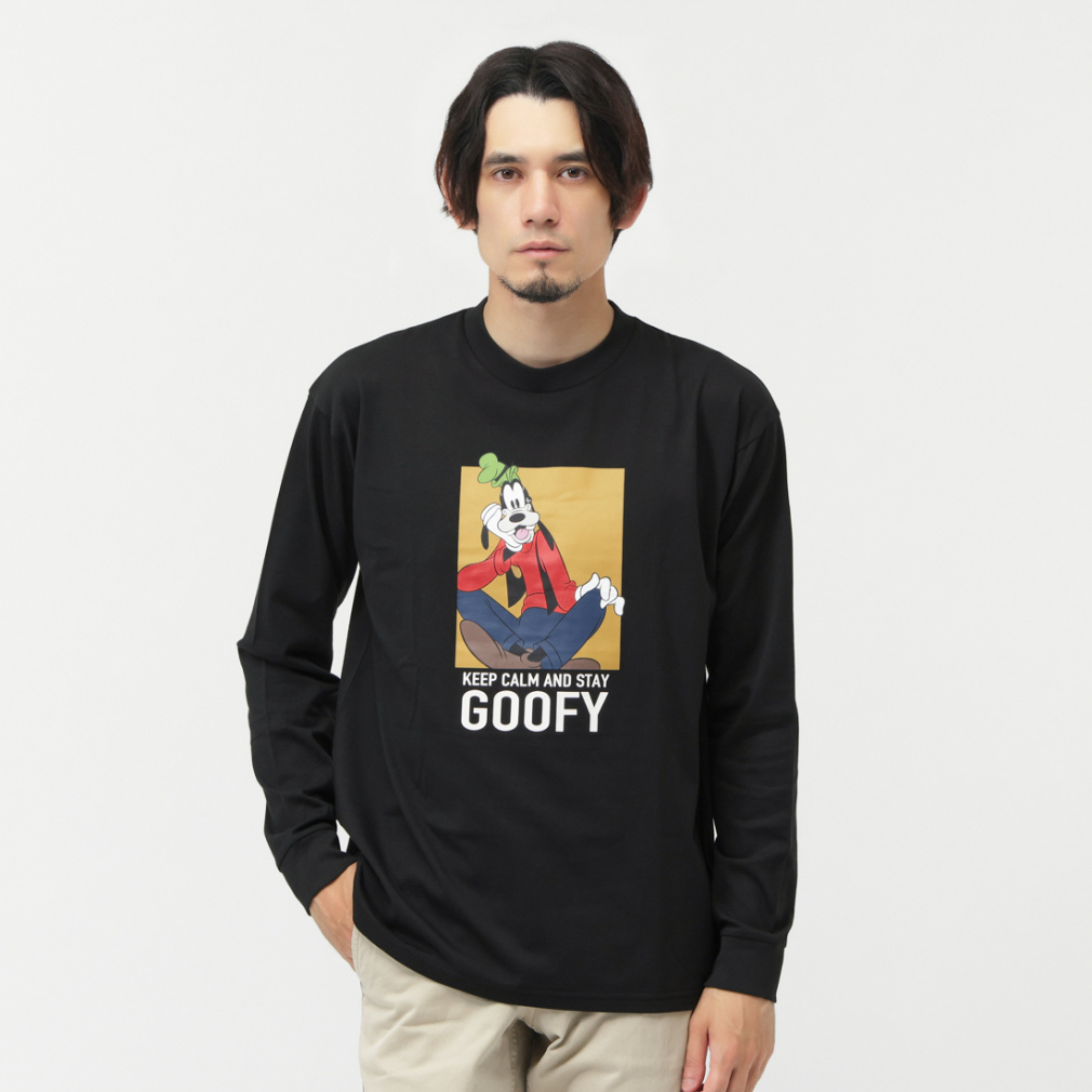 ディズニー メンズ 長袖 Tシャツ ロングTシャツ グーフィー TRDN