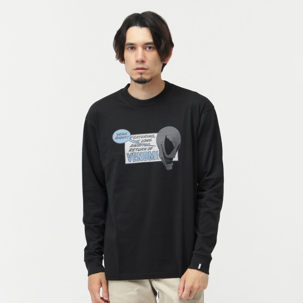 ロングTシャツ ヴェノム(ブラック-S)