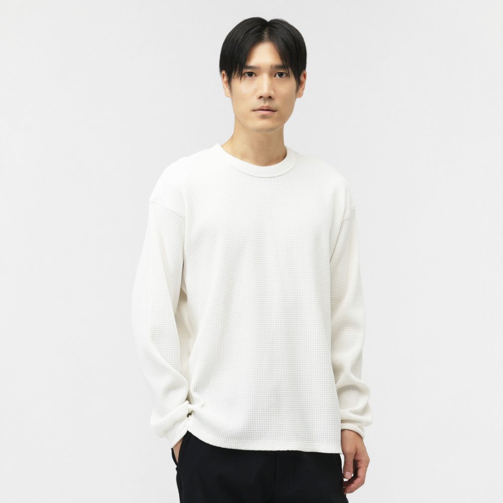 ティゴラ メンズ 長袖 Tシャツ ワッフルロングTシャツ TR-9C1625TL