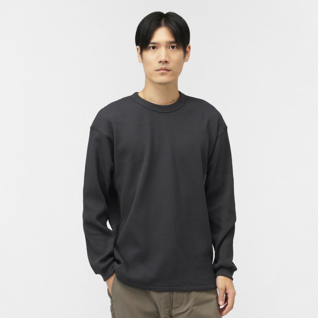 ティゴラ メンズ 長袖 Tシャツ ワッフルロングTシャツ TR-9C1625TL