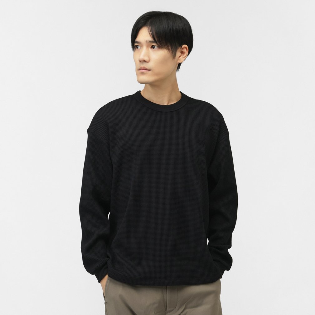 ティゴラ メンズ 長袖 Tシャツ ワッフルロングTシャツ TR-9C1625TL