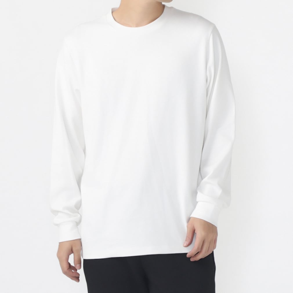 iHEAT コットンロングTシャツ(ホワイト-S)