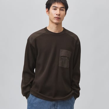 ワッフルポケットロングTシャツ
