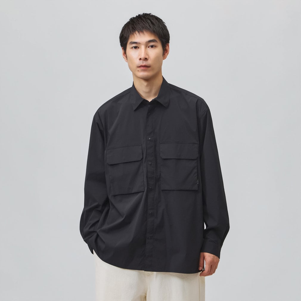 ティゴラ メンズ 長袖 シャツ 撥水長袖フラップポケットシャツ CORDURA