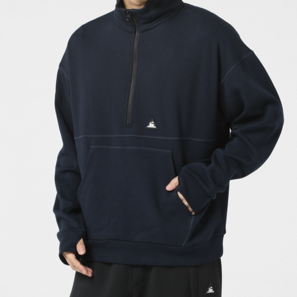 TIGORA by BEAMS DESIGN メンズ スタンドカラーハーフジップ