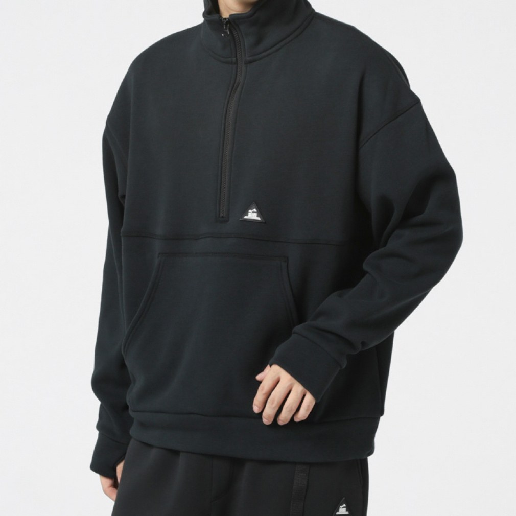 TIGORA by BEAMS DESIGN メンズ スタンドカラーハーフジップ