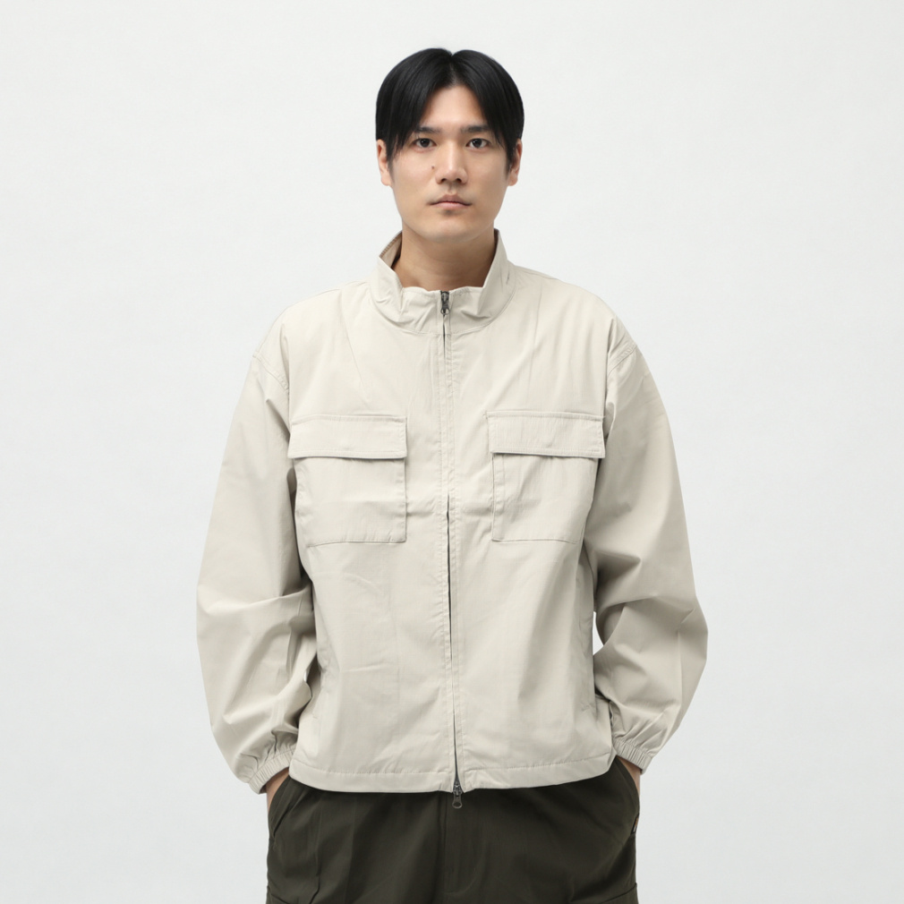 ジップスタンドカラージャケット CORDURA(R)使用(オフホワイト-S　メンズ)