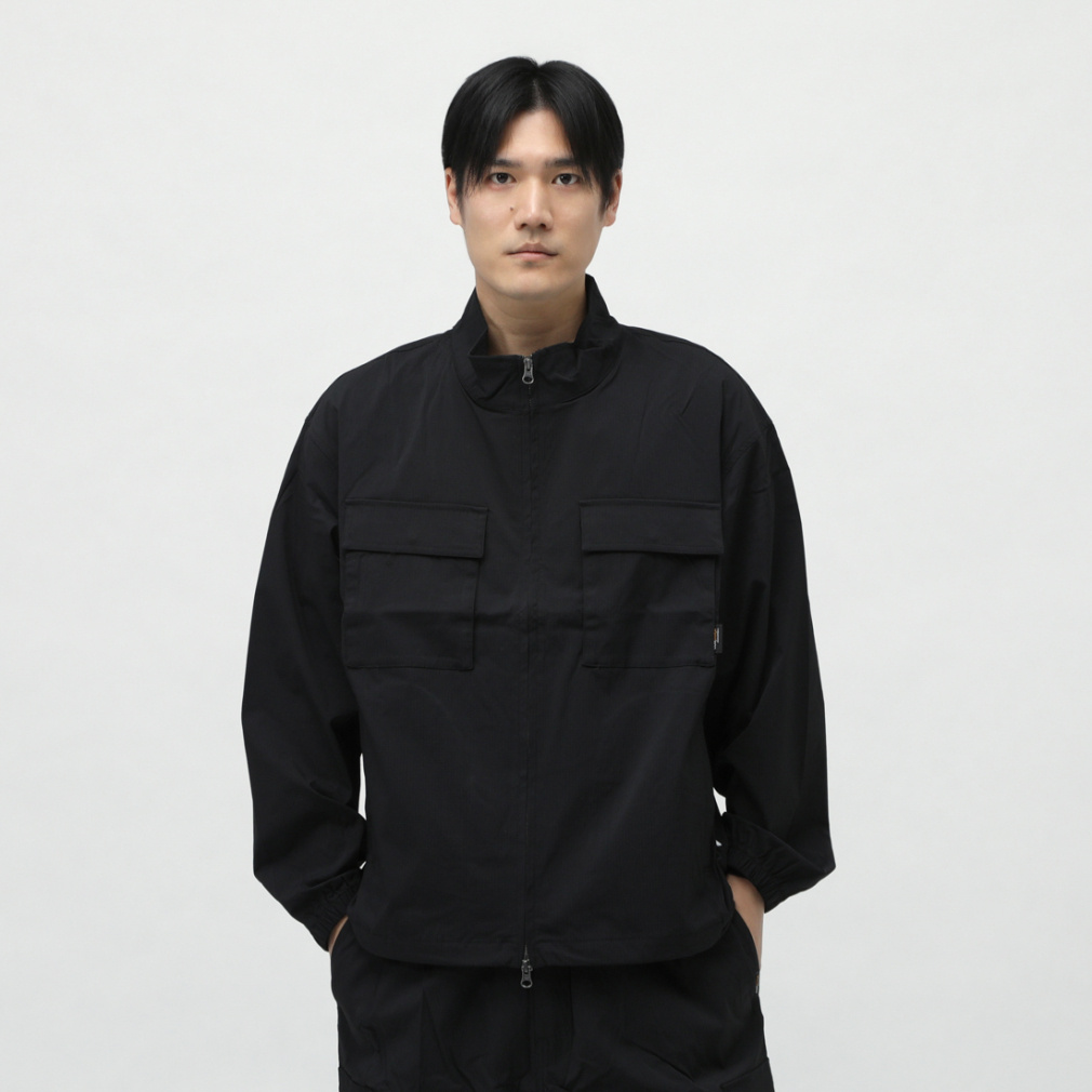 ジップスタンドカラージャケット CORDURA(R)使用(ブラック-S　メンズ)