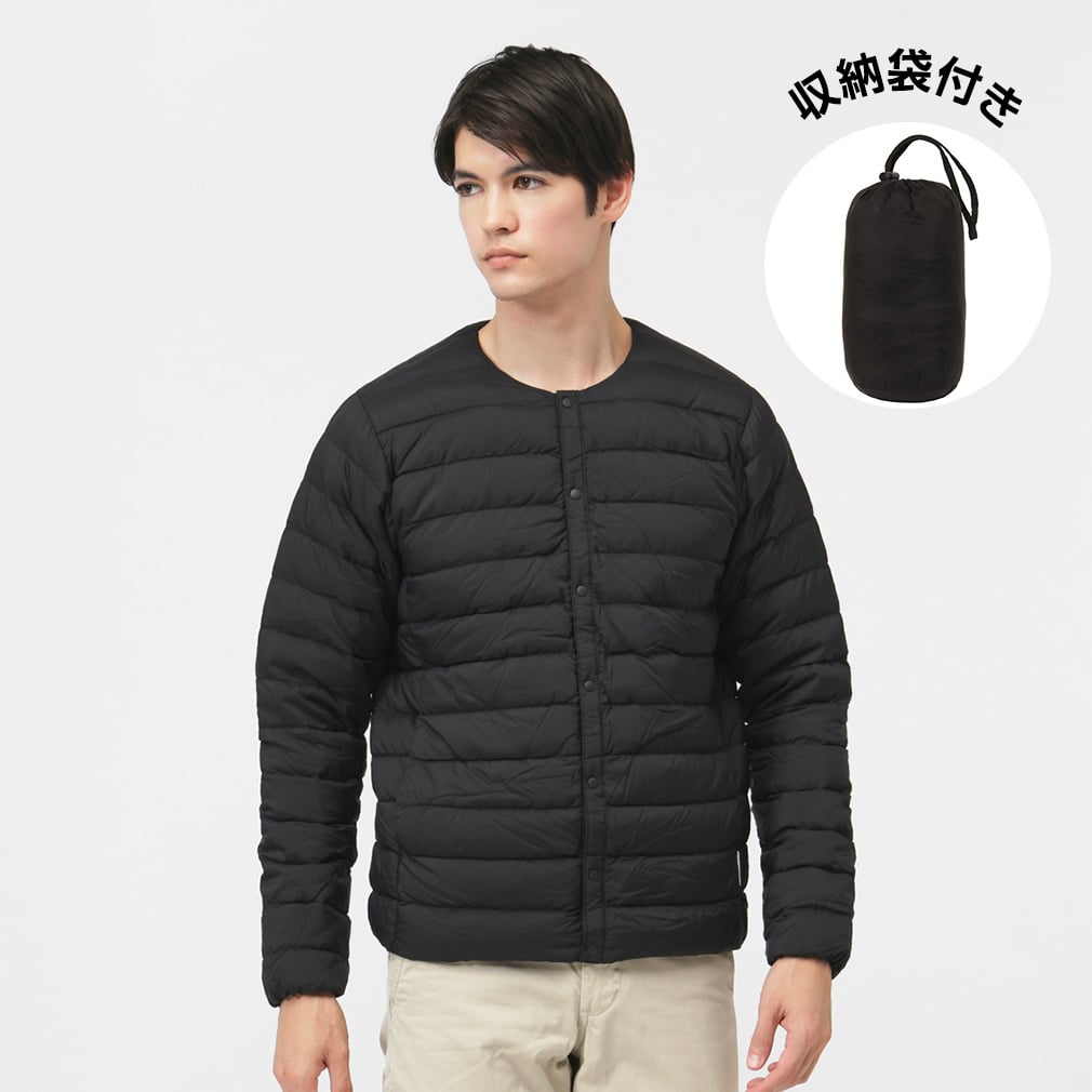 ライトダウンジャケット(ブラック-S)