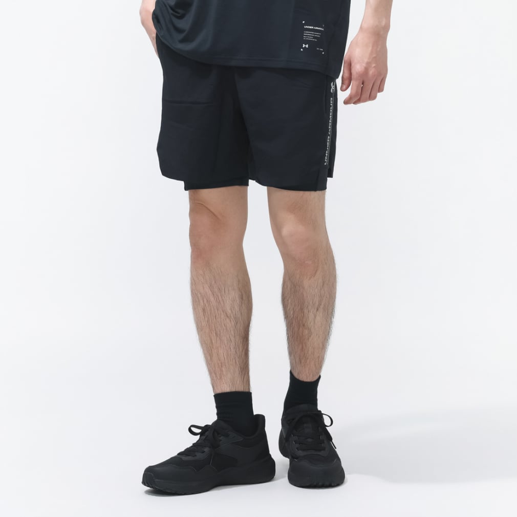 UAアンブロークン ショーツ プロ(ブラック-S)