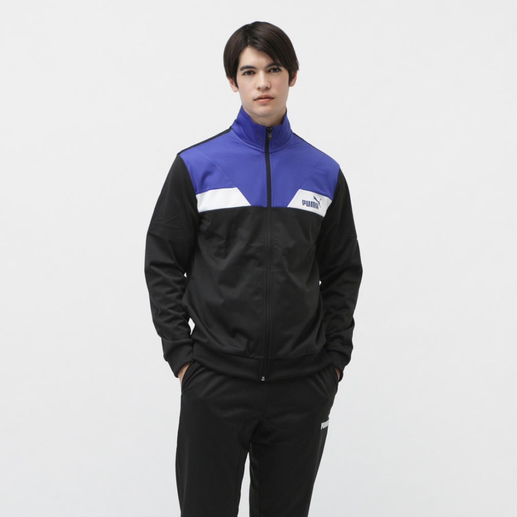 PUMA ジャージセット ブラック/グレー PUMA プーマ メンズ レディース ジャージ 上下セット ESS
