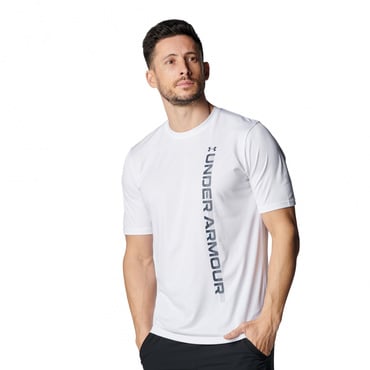 アルペン限定 UAテック ワードマーク ショートスリーブ Tシャツ(ホワイト-S　メンズ)