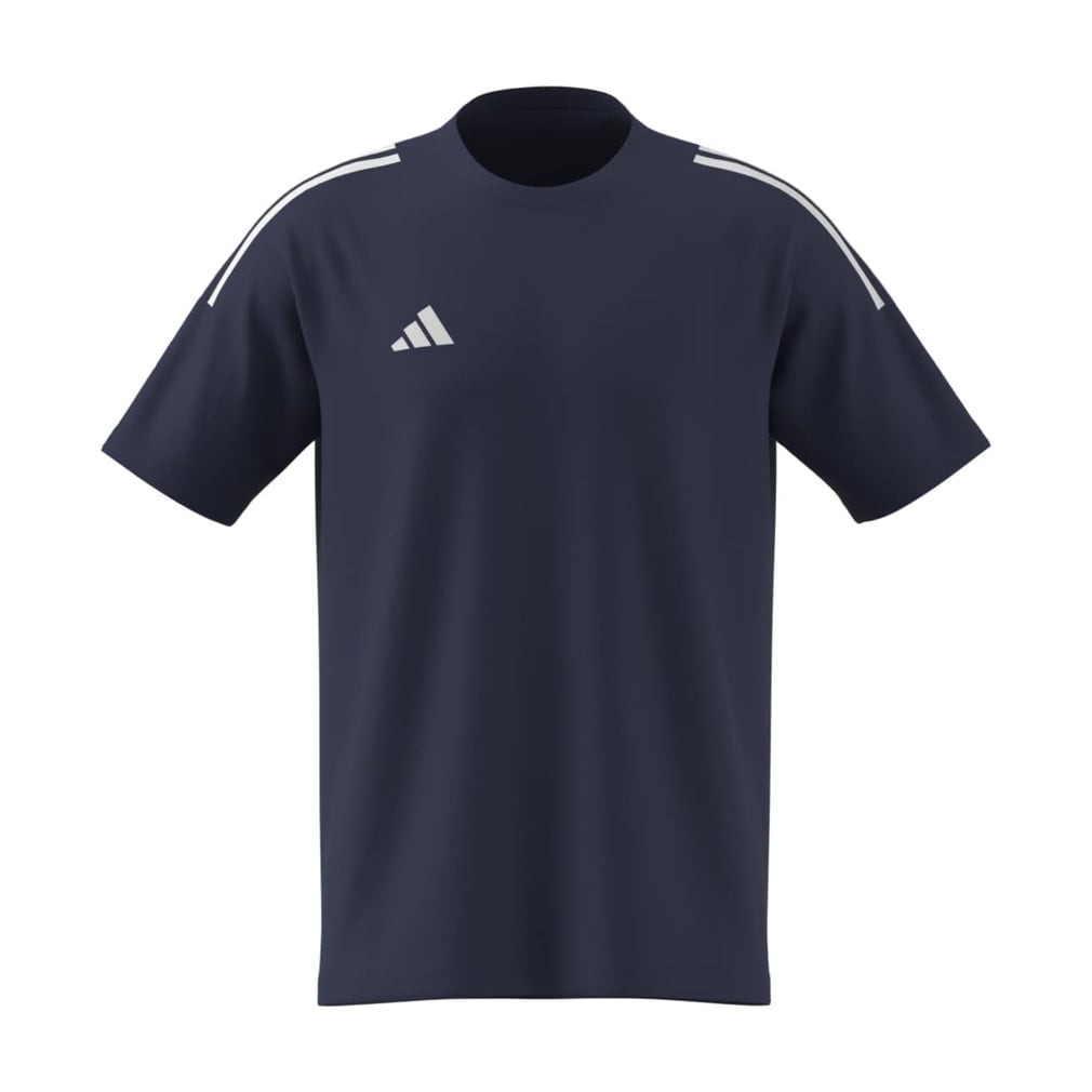 青いストライプVネックTシャツ アディダス メンズ 半袖 機能 Tシャツ クライマクール セレーノ スリー